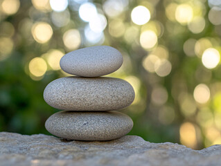 Zen Stone Balance for Calm Outdoors Spiritual Meditation
