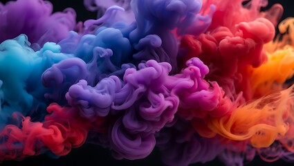 Fototapeta premium Vibrant Colorful Smoke Explosion Abstract Art