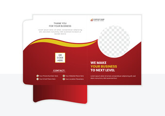 Modern Corporate Business Presentation File Folder Template Design. Business Stationery Branding,