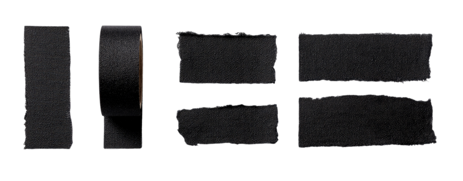 Dark, textured rectangular shapes and a continuous roll