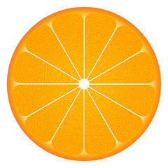 A vibrant orange slice isolated on a transparent background