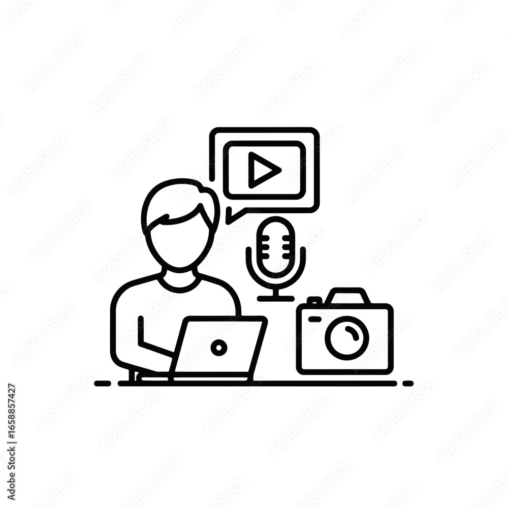Poster personal branding vector icon for digital content creation