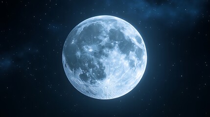 Obraz premium Full Moon glowing brightly in a star filled night sky stars photo