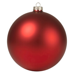A charming matte red ornament with a velvety texture ideal for festive concepts and holiday designs, isolated