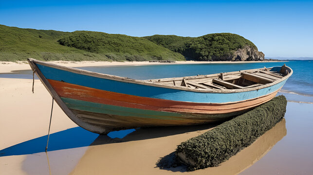 Washed Up Wooden Boat - Powered by Adobe