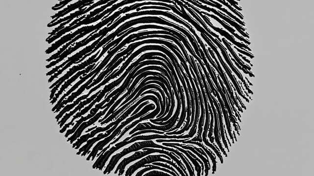 Detailed view of a unique fingerprint illustrating the intricate patterns of ridges and valleys