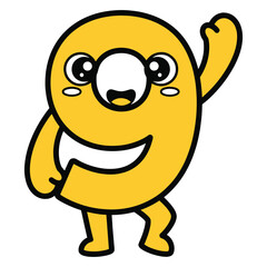 Fototapeta premium cute number character mascot for kid study