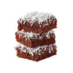 Delicious Chocolate Brownies Topped with Shredded Coconut