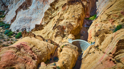 Aerial Sandstone Formations and The Cistern At Gold Butte National Monument