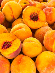 fresh peaches at the market