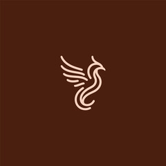 Phoenix logo in simple minimalist abstract silhouette style.