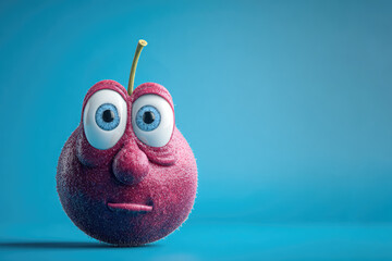 Funny blueberry caricature portrait. Ai generative art