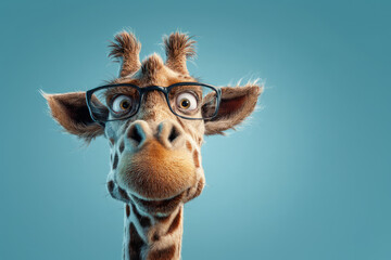 Funny giraffe caricature portrait. Ai generative art