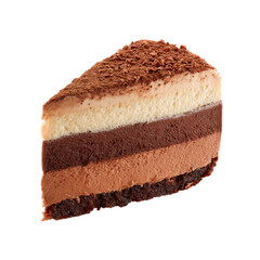 Delicious Triple Chocolate Mousse Cake Slice