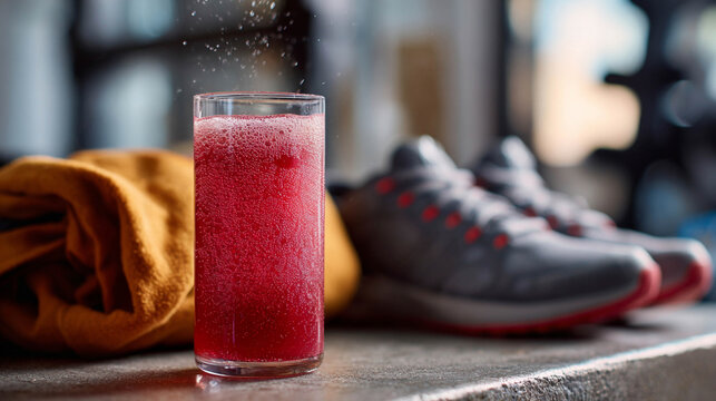 Energizing Pre-Workout Drink with Fizz and Bubbles