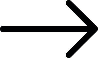 A minimalist arrow points to the right, suggesting direction or movement. The clean, bold line design ensures the arrow is easily recognized and