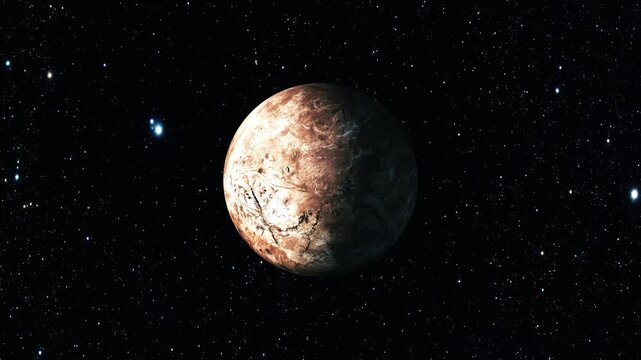 Detailed view of a planet in space, surrounded by stars and galaxies