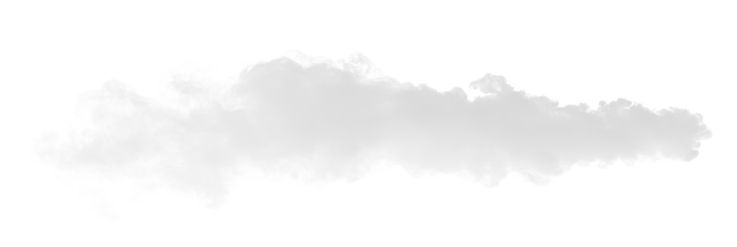 White billowing smoke plume effect transparent PNG, isolated background cutout - Powered by Adobe