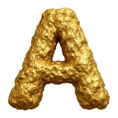 PNG Golden textured letter A.