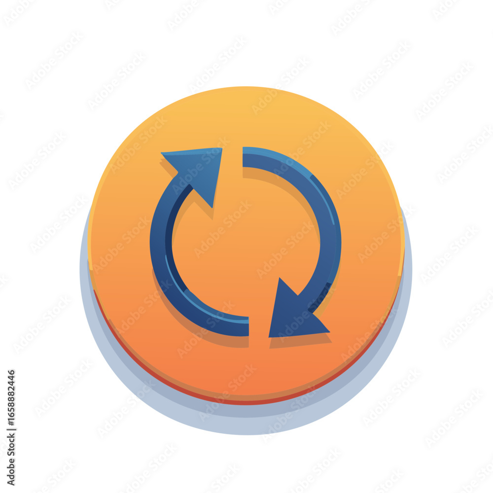 Poster Circular Arrow Icon Represents Process Cycle Refresh Reload Synchronization