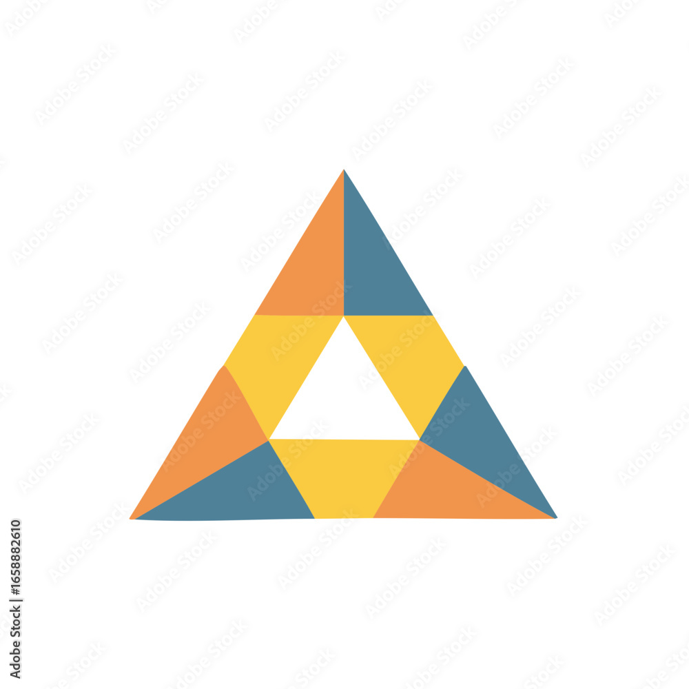 Poster abstract colorful triangle design geometric shape pattern with light center isolated
