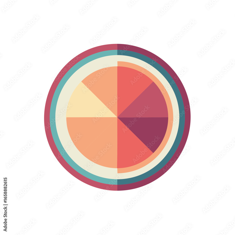 Aufkleber circular infographic with color segments for data visualization