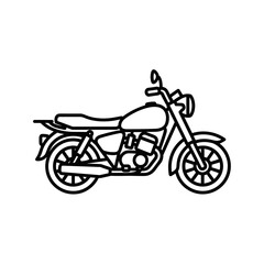 Fototapeta premium Outline illustration of a motorcycle in minimalist style 