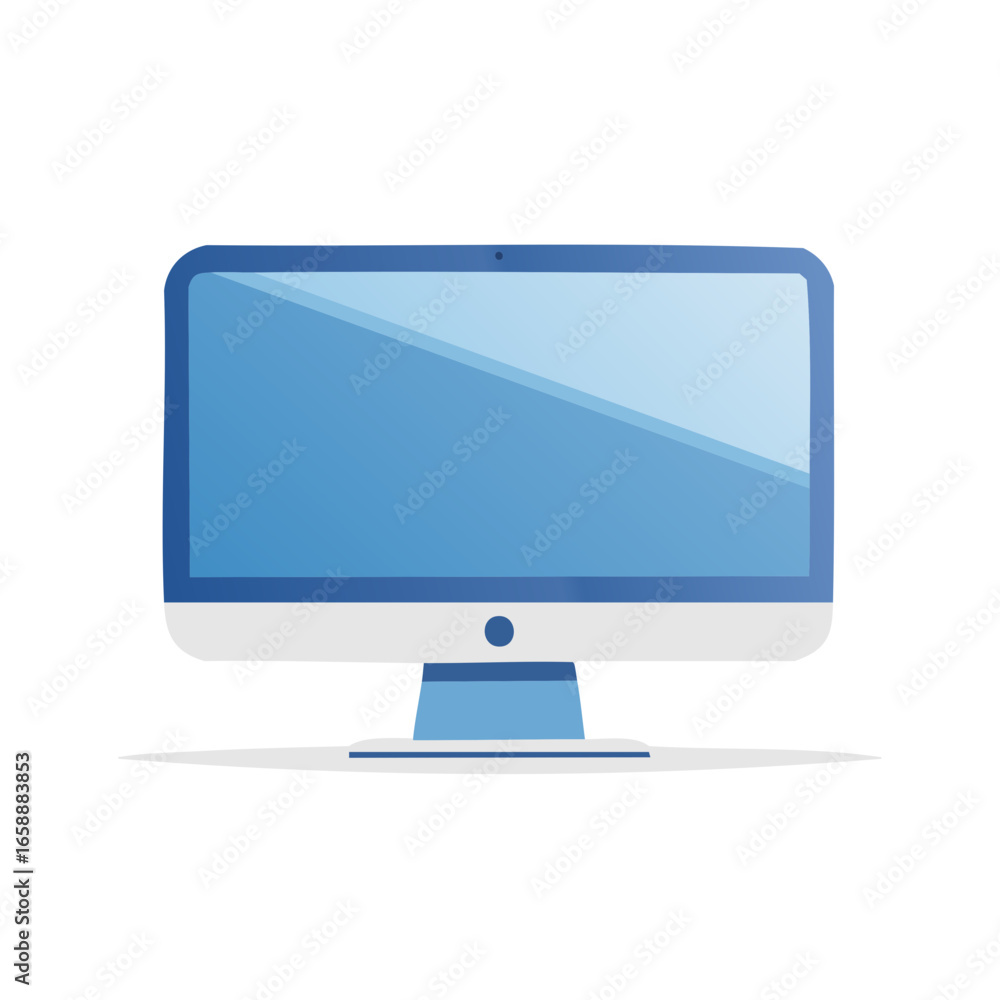 Poster modern personal computer display illustration flat style simple minimalist design