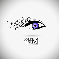 eye logo hand drawn. Not AI, Vector illustration.
