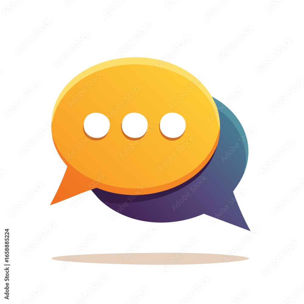 Aufkleber overlapping speech bubbles communication dialog or chat concept