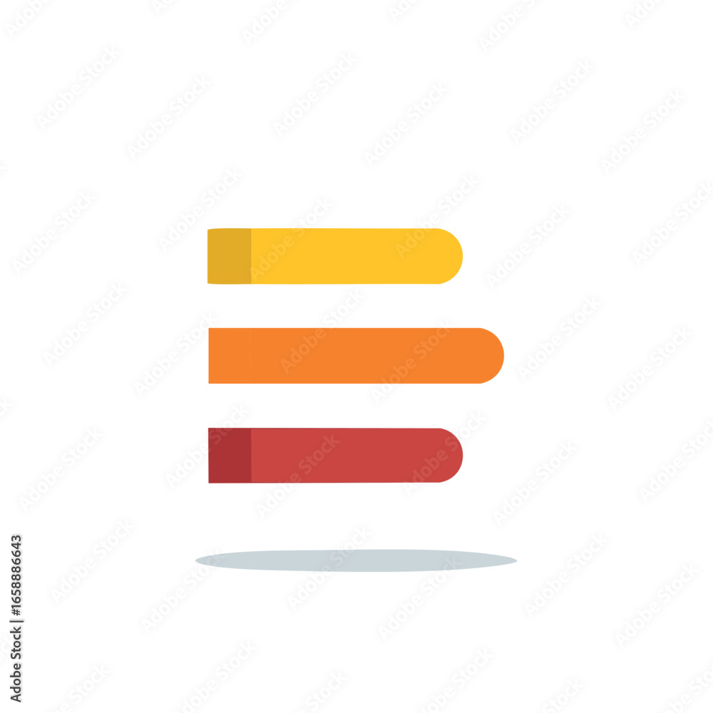 Aufkleber abstract infographic element with three colorful horizontal rounded rectangles on white