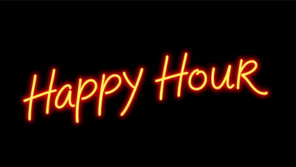 Happy Hour Neon Sign Bright and Festive Illumination for Bars and Parties