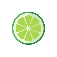 Fresh Lime Slice Illustration Bright Green Citrus Fruit Segment Detailed Graphic Design