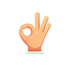 Obraz premium Hand Gesture OK Symbol Acceptance Approval Agreement Concept Art Cartoon