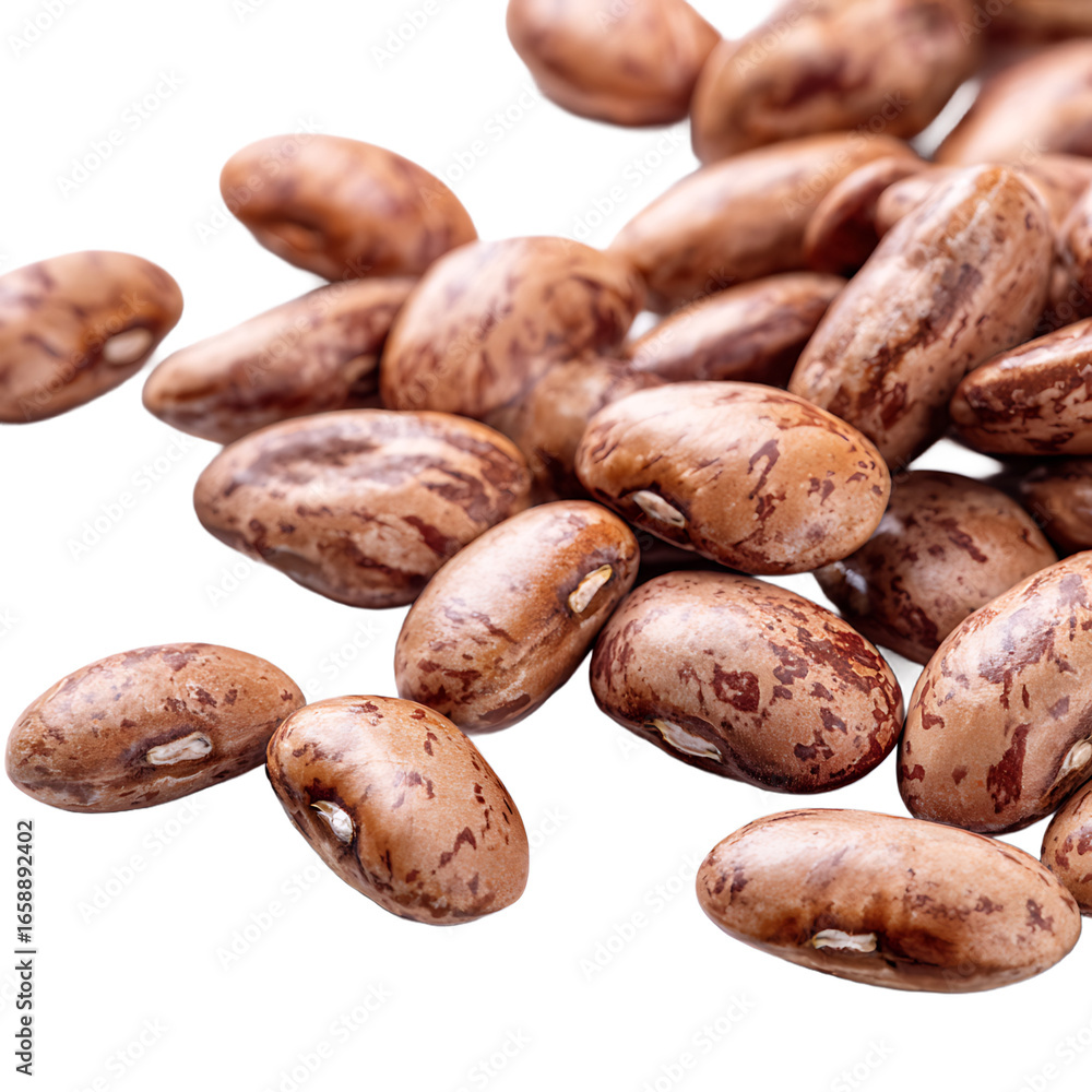 Poster a close-up captures a pile of pinto beans showcasing their distinctive mottled pattern and earthy to