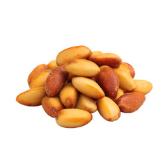 Fototapeta premium Pile of delicious roasted nuts with a golden brown color and sprinkled with salt perfect for a snack or healthy ingredient