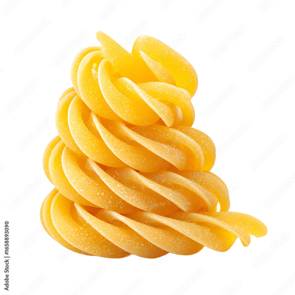 Poster single dry rotini pasta twirl against a solid black background creating a visually appealing contras