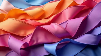 Vibrant ribbons dance in playful waves showcasing a spectrum of pastel colors perfect for celebratory moments and creative designs in motion - Powered by Adobe