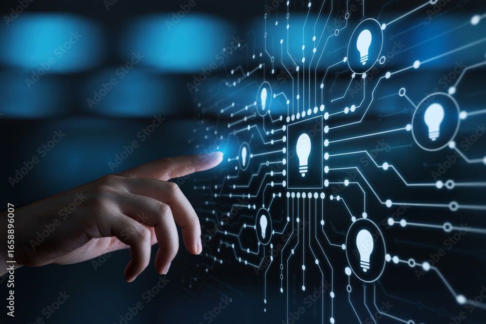 Aufkleber artificial intelligence ai technology innovation circuit board digital network concept