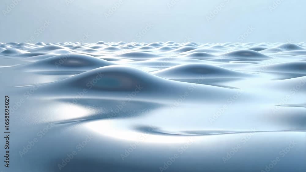 Poster mesmerizing silver liquid forming smooth waves, creating a dynamic abstract background for technolog