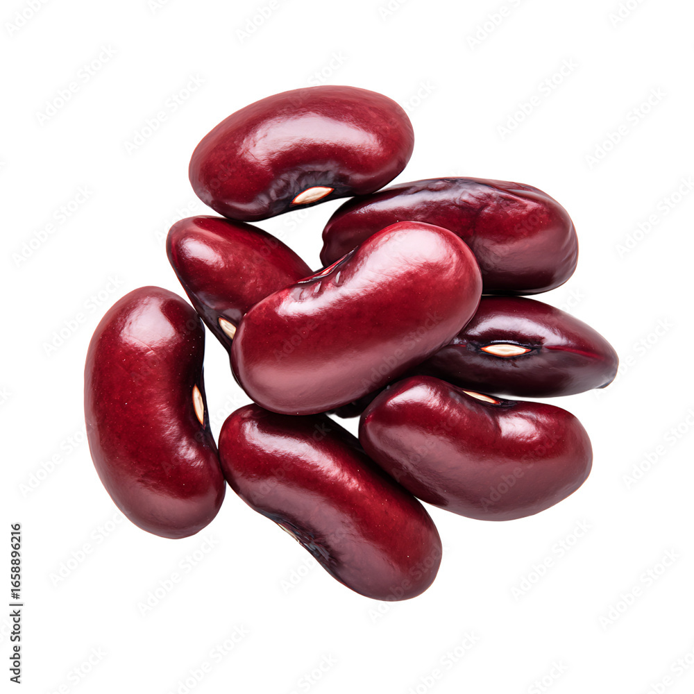 Poster a vibrant pile of kidney beans each displaying a deep rich red color against a stark black backdrop 