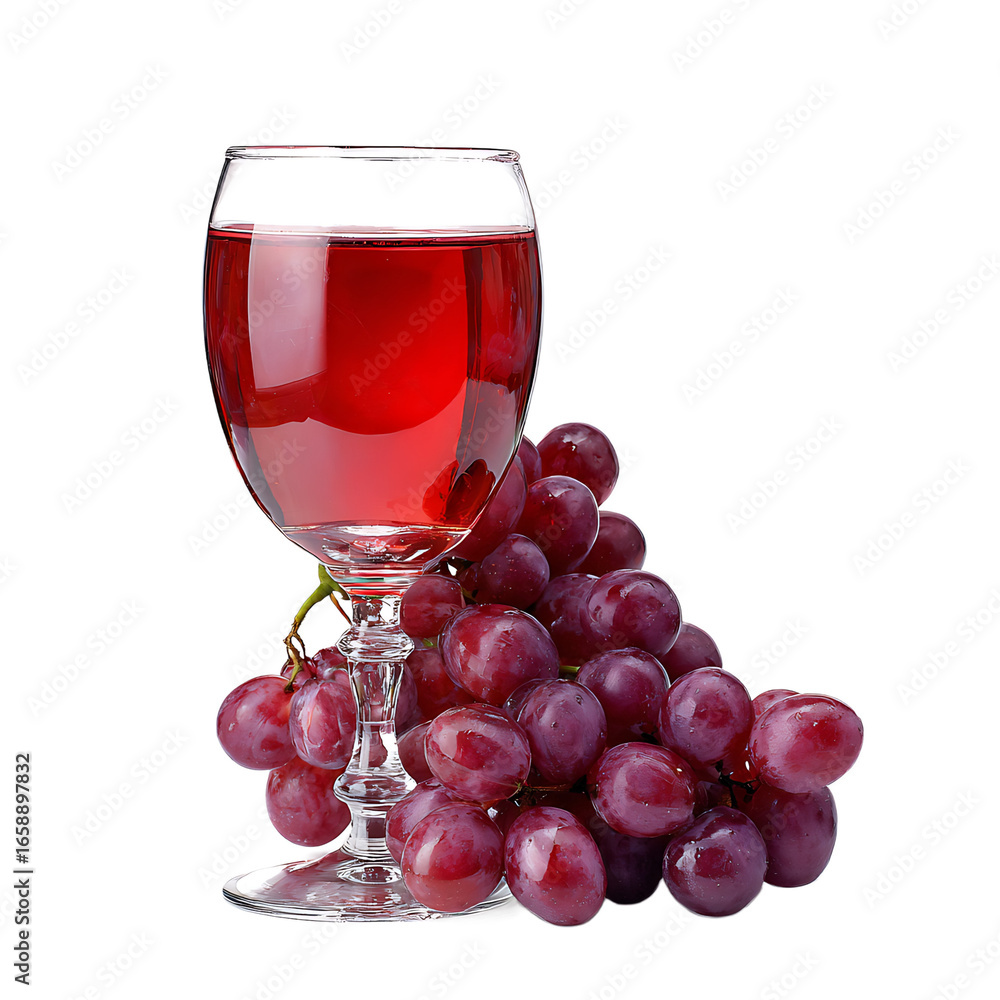 Poster a glass of red grape juice rests on a pile of red grapes creating a visually appealing still life th
