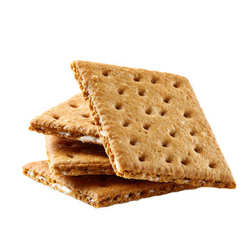 Stacked graham crackers with creamy filling offer a delightful sweet treat on a black background A delicious and tempting dessert