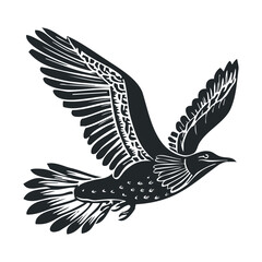 Elegant bird in flight showcasing graceful wings and feathers. Vector illustration