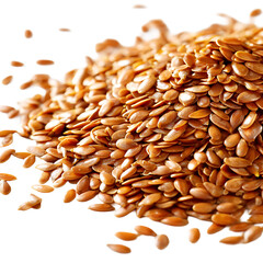 Obraz premium Pile of brown seeds on a black backdrop showcasing natural color and texture for dietary consideration