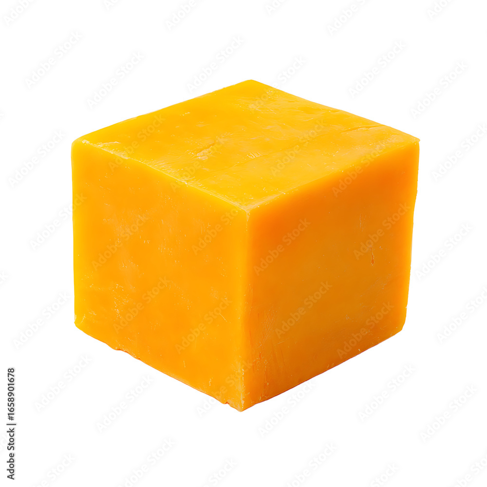 Poster a vibrant solid cheese block is presented on a black background showcasing its smooth texture and br