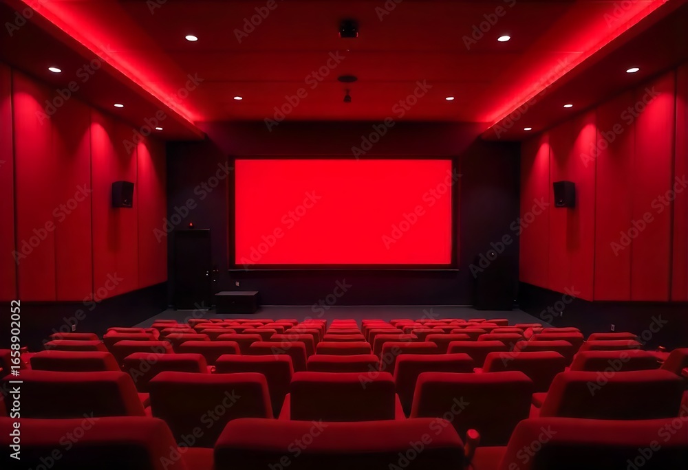 Poster generative ai empty red cinema.