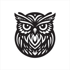 Obraz premium Ornate Owl Silhouette with Intricate Design.
