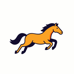 A vibrant, stylized illustration depicts a galloping horse with a flowing mane and tail, rendered in a clean, modern graphic style, perfect for various design projects.