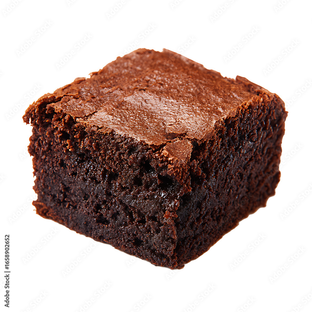 Aufkleber a rich fudgy brownie square with a deep chocolate color presented on a dark background the brownie h